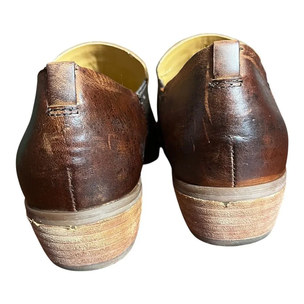 Korks Kork-Ease Gertrude Boots Slip-on Size 7.5 Brown Leather Western Distressed